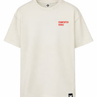 Frankfurter Schule-Shirt rot auf off-white
