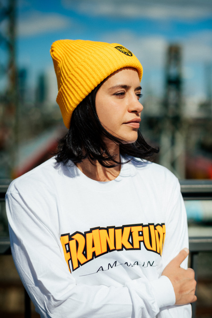 Frankfurt am Main-Skate-Longsleeve weiß