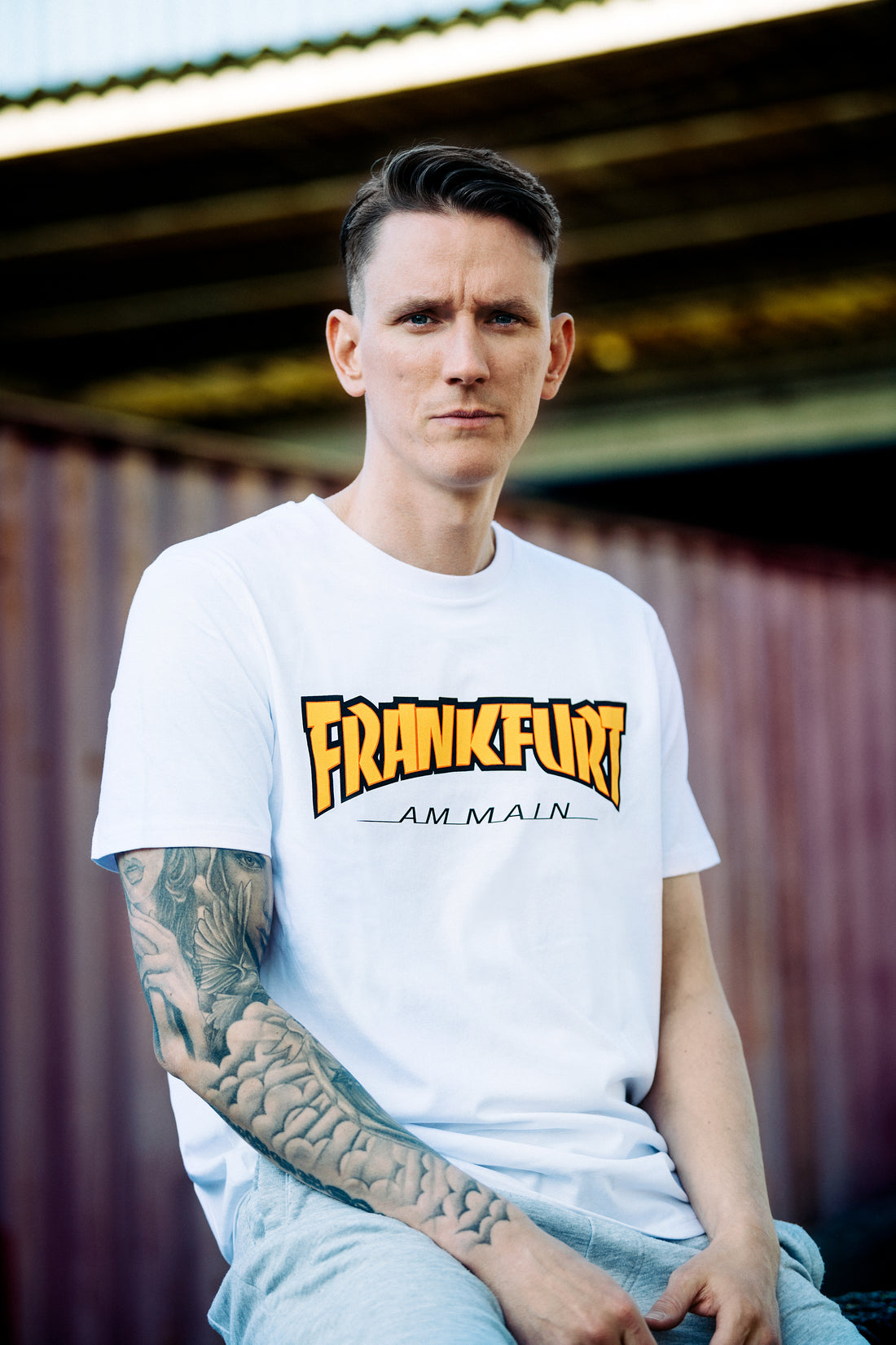 Frankfurt am Main-Skateshirt weiß