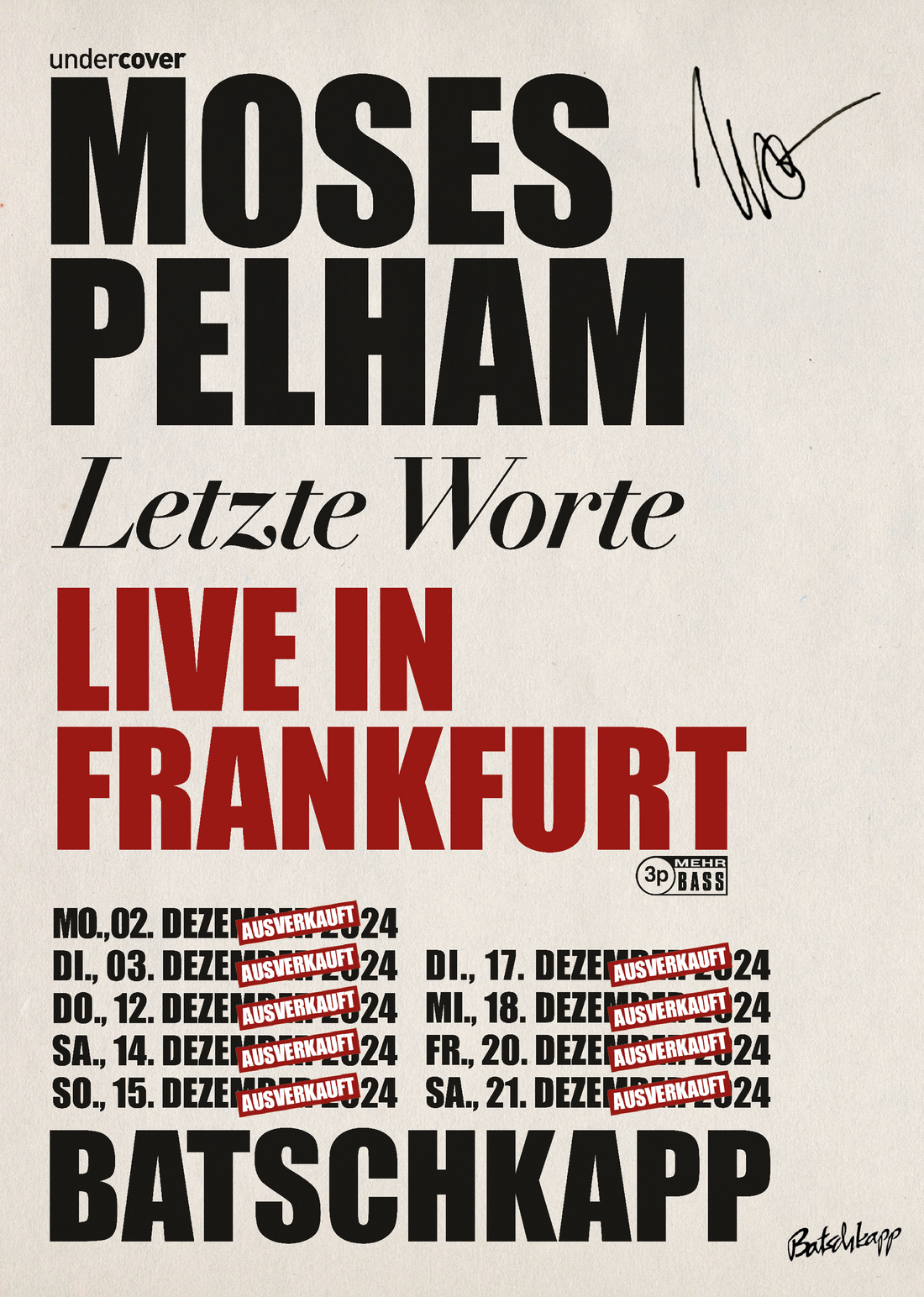 MOSES PELHAM Letzte Worte LIVE IN FRANKFURT-Poster