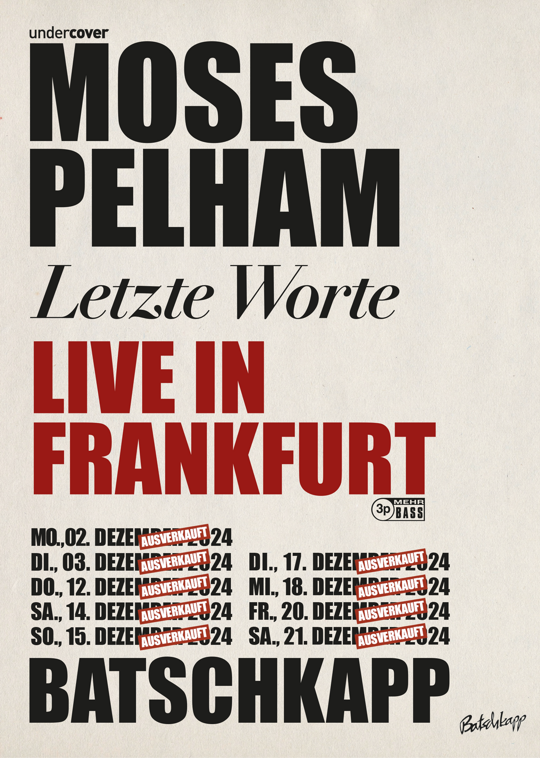 MOSES PELHAM Letzte Worte LIVE IN FRANKFURT-Poster