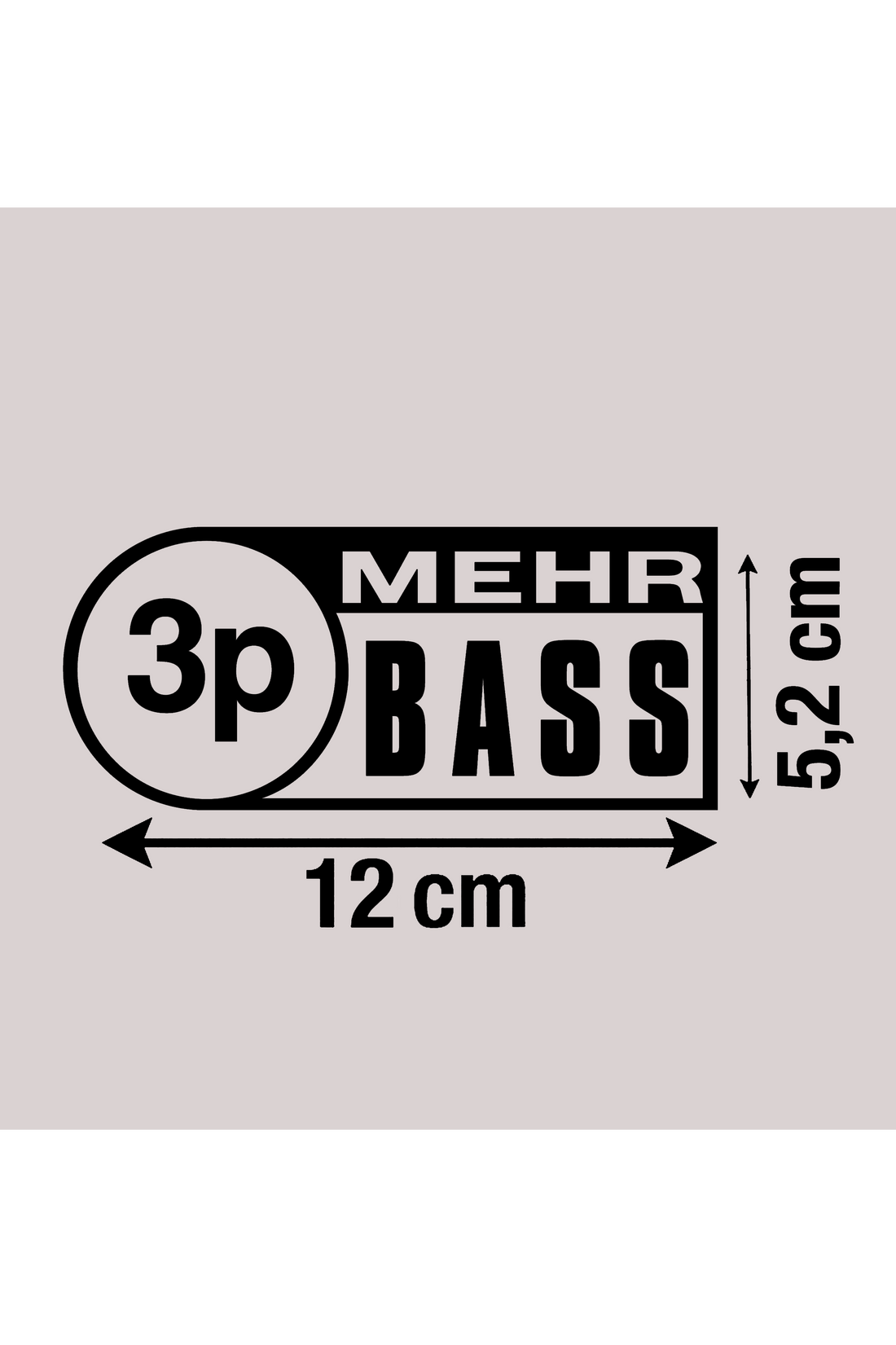 3p Mehr Bass-Plotsticker schwarz